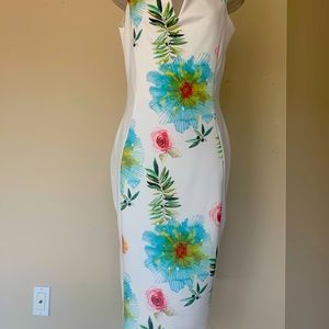 New with tags Multicolor midi off the shoulder dress